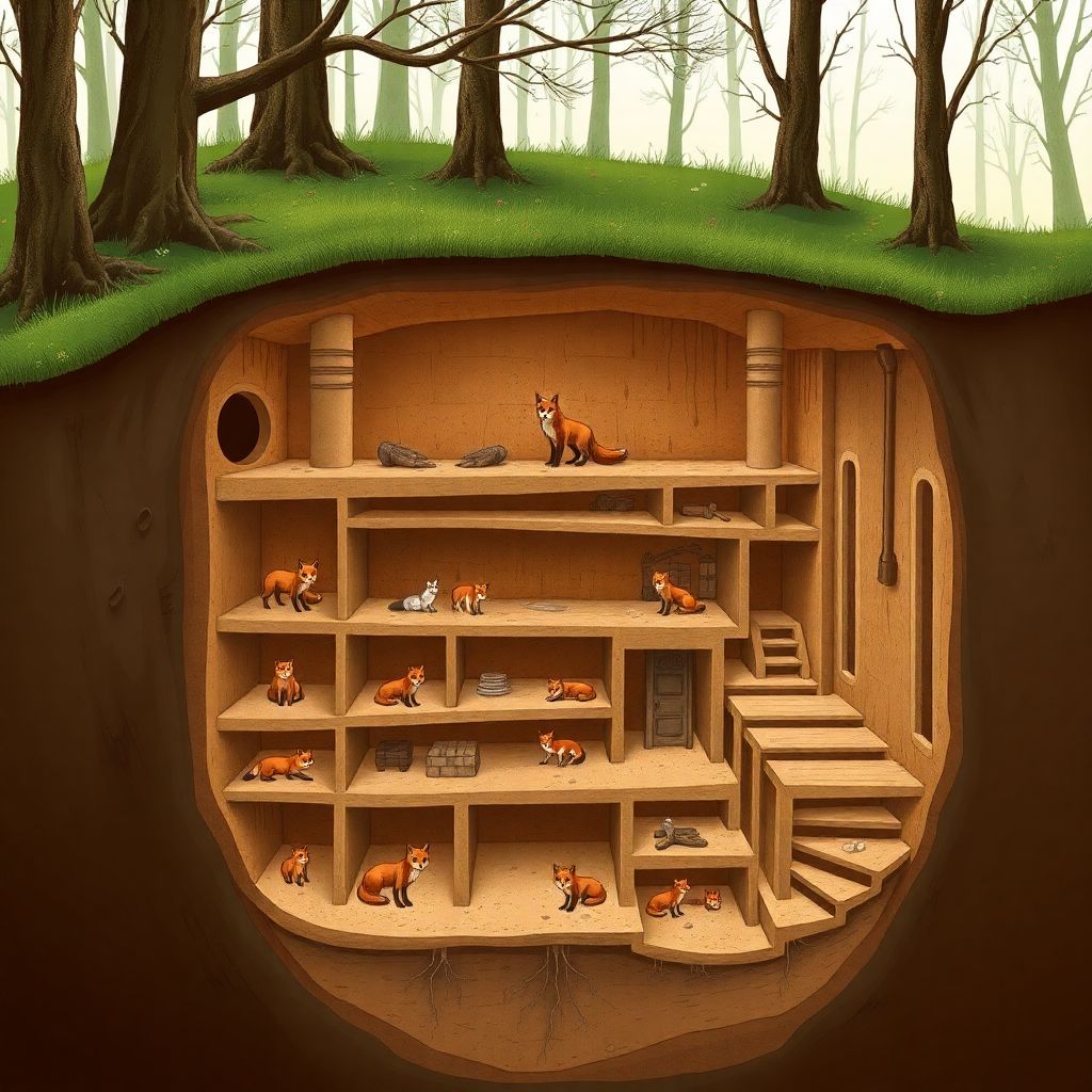 Лисичья нора изнутри: как устроено жилище лисицы и зачем ей несколько выходов