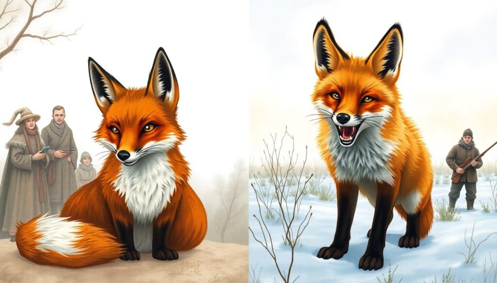 Как лисы общаются: звуки, позы, запахи и язык хвоста - иллюстрация