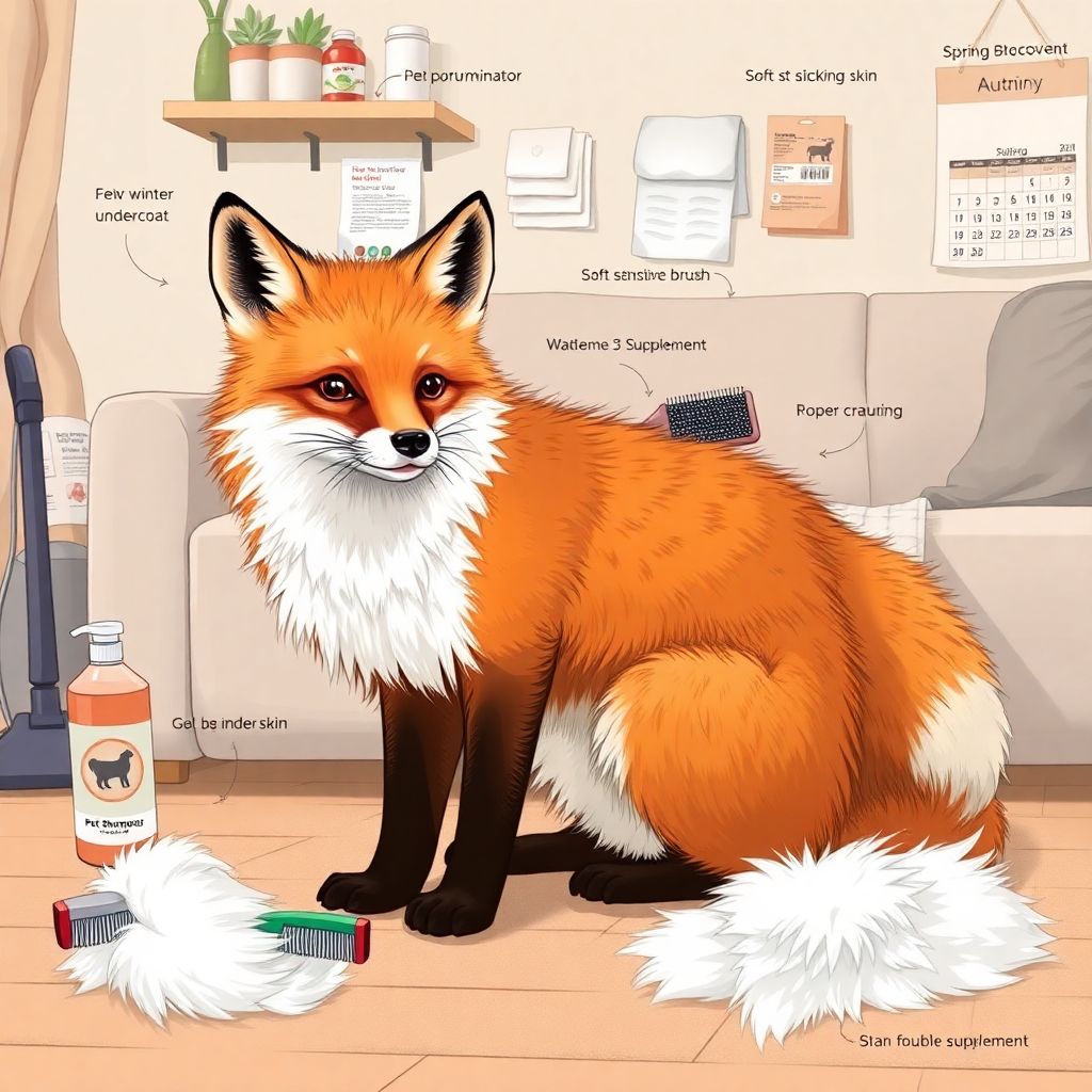 Сезон линьки у лис: как меняется шерсть и ухаживать за домашней лисой