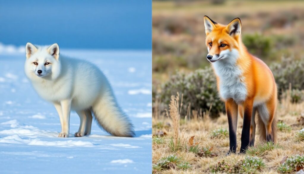 Чем отличаются арктическая (песец) и обыкновенная лиса: сравнение внешности, рациона и среды обитания - иллюстрация