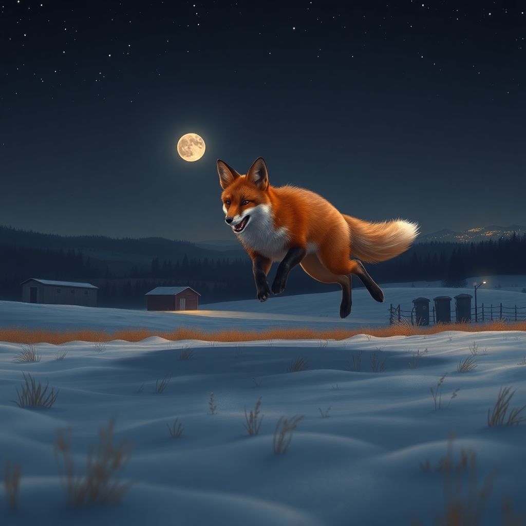 Ночные приключения лис и их охота с использованием слуха и нюха в темноте