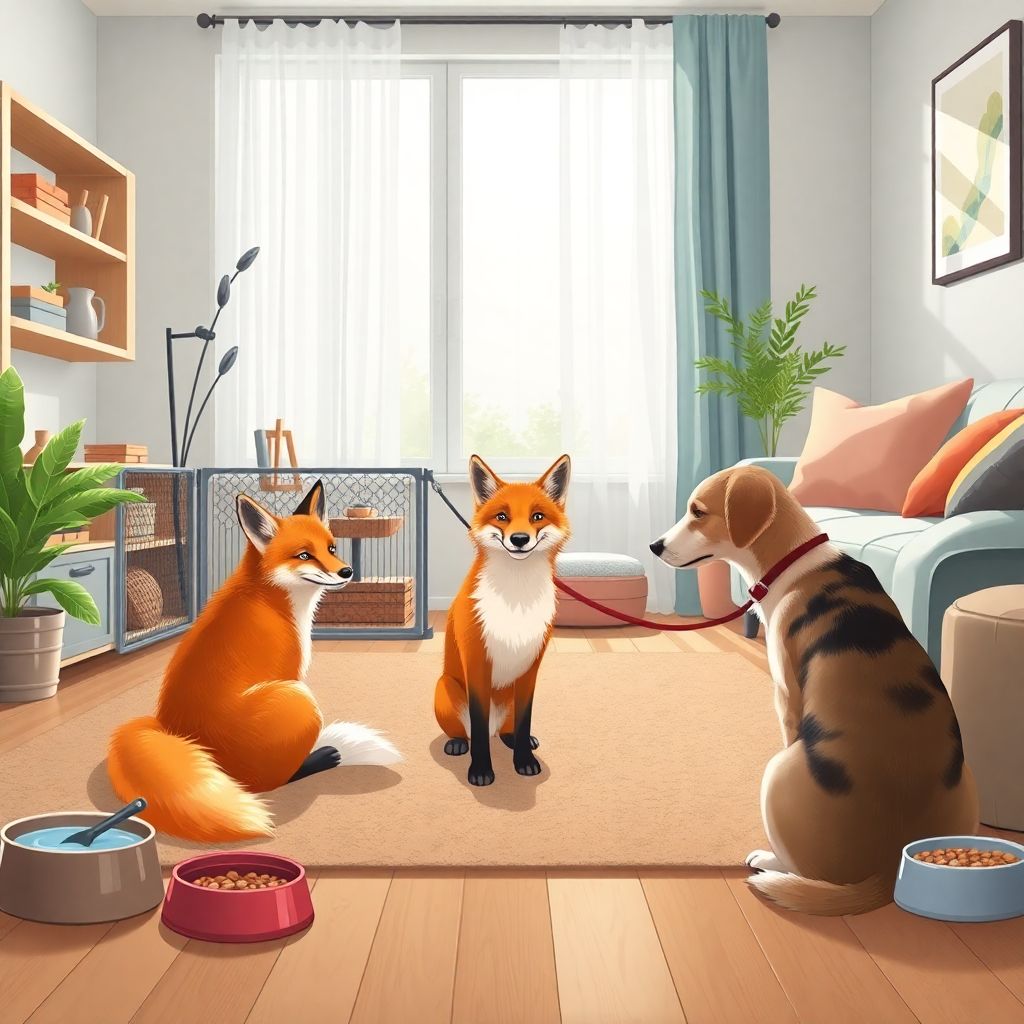 Соседство лисы с другими животными и жизнь с собаками, кошками, грызунами