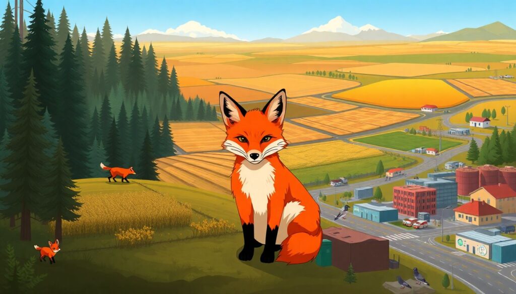 Среда обитания рыжей лисицы: от лесов до степей и мегаполисов - иллюстрация