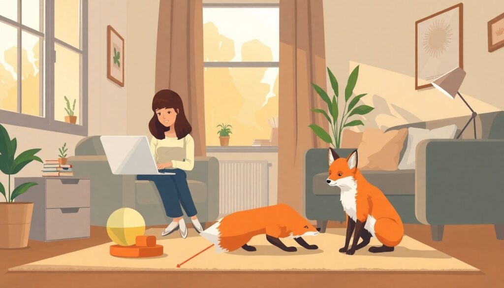 Игры и развлечения для лисы дома: как не дать питомцу заскучать - иллюстрация
